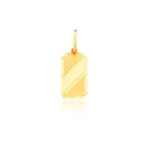Pingente Personalizável de Ouro 18K Placa 2,1 cm