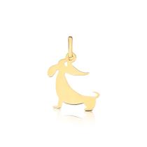 Pingente Pet Dog Salsicha Dachshund Ouro Puro 10k Pm12