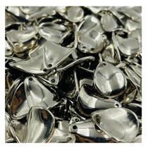 Pingente Pétala Leitosa Prata 14x11mm 50pçs 10g Bijuteria