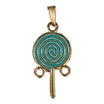 Pingente Pirulito Erê Umbanda 3,5 cm em Metal Dourado