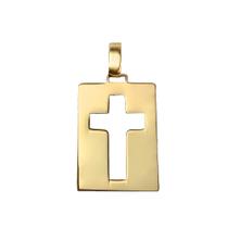 Pingente Placa Cruz Vazada 2 cm Em Ouro 18k Pingente Placa Cruz Vazada 2 cm Em Ouro 18k