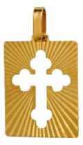 Pingente Placa Cruz Vazada Em Ouro 18k Pingente Placa Cruz Vazada Em Ouro 18k
