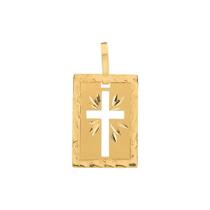 Pingente Placa de Cruz Vazada 1,6cmx1cm - Banhado em ouro 18k Pingente Placa de Cruz Vazada 1,6cmx1cm - Banhado em ouro 18k