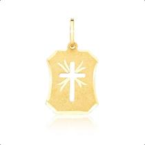 Pingente Placa Em Ouro 18k 750