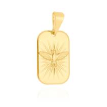 Pingente Placa Espirito Santo - 2,0 X 1,3 Cm - Banhado A Ou