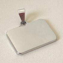 Pingente Placa Identificação Aço Inox