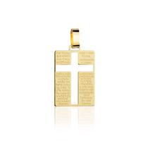 Pingente Placa Oração Pai Nosso Em Ouro 18k