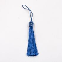 Pingente pompom tassel com tulipa 90mm em poliester com 5 peças