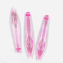 Pingente Ponteira Rosa Transparente 75x12mm 20pçs Acrílico Pingente Ponteira Rosa Transparente 75x12mm 20pçs Acrílico