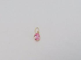 Pingente Ponto De Luz De Gota Rosa Em Ouro 18k 750 Pingente Ponto De Luz De Gota Rosa Em Ouro 18k 750