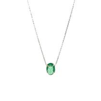 Pingente ponto de luz esmeralda natural oval 1.40cts em prata de lei 925 - 42519 125u Pingente ponto de luz esmeralda natural oval 1.40cts em prata de lei 925 - 42519 125u