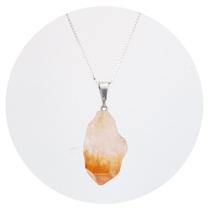 Pingente Prata 925 Citrino Bruto - Natural e Legítimo Pingente Prata 925 Citrino Bruto - Natural e Legítimo