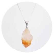 Pingente Prata 925 Citrino Bruto - Natural E Legítimo