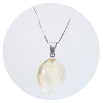 Pingente Prata 925 Citrino em Gota - Natural e Legítimo