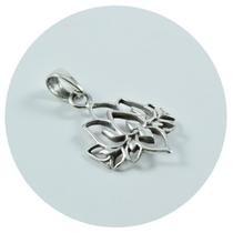 Pingente Prata 925 Flor De Lótus Vazado Ponte Vecchio Joias