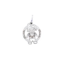 Pingente Prata 925 Menino Corte a Laser Vazado 13 mm Pingente Prata 925 Menino Corte a Laser Vazado 13 mm