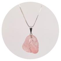 Pingente Prata 925 Quartzo Rosa - Natural e Legítimo