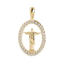 Pingente Prata c/ Ouro 18K Cristo com Zircônia Pingente Prata c/ Ouro 18K Cristo com Zircônia