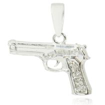 Pingente Prata Legitima 925 Arma Cravejada Pingente Prata Legitima 925 Arma Cravejada