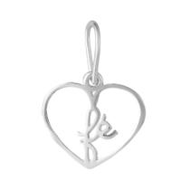 Pingente Prata Link Coração Fé