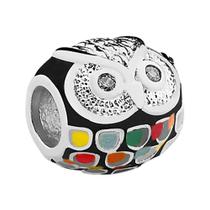 Pingente Prata Link Coruja Tubo com Resina c/ Zircônia Pingente Prata Link Coruja Tubo com Resina c/ Zircônia