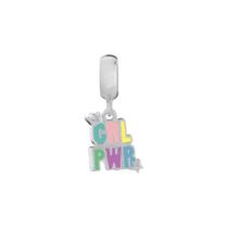 Pingente Prata Link GRL PWR Girl Power com Resina Colors Pingente Prata Link GRL PWR Girl Power com Resina Colors