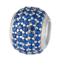 Pingente Prata Link Rainbow Separador com Zircônias Azul