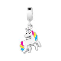 Pingente Prata Link Unicórnio Charm Pendente 23x12mm Pingente Prata Link Unicórnio Charm Pendente 23x12mm
