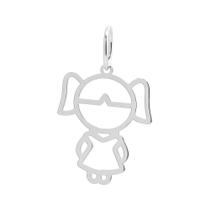 Pingente Prata Menina Laser 16x13mm Pingente Prata Menina Laser 16x13mm