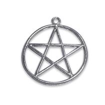 Pingente Prata Pentagrama Wicca Proteção Espiritual 4 cm Pingente Prata Pentagrama Wicca Proteção Espiritual 4 cm