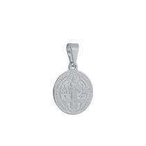 Pingente Prateado Medalha De São Jorge