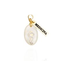 Pingente profissões madrepérola medicina