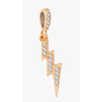 Pingente raio iansã cravejado micro zircônia banhado a ouro Pingente raio iansã cravejado micro zircônia banhado a ouro