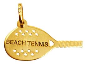 Pingente Raquete Bech Tennis Ouro 18k