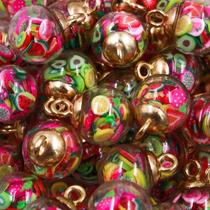 Pingente redondo com frutas 16mm (2 un),