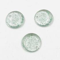 Pingente Redondo com Glíter Verde 23x18mm 100pç Acrílico 80g Pingente Redondo com Glíter Verde 23x18mm 100pç Acrílico 80g