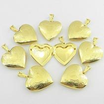 Pingente Relicário 3cm - Kit 5 Dourado - Kit 5 Prata - Pi157 Pingente Relicário 3cm - Kit 5 Dourado - Kit 5 Prata - Pi157