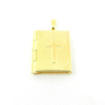 Pingente Relicario Livro 25mm Folheado Ouro 18k Pi203