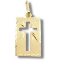 Pingente Religioso Cruz Crucifixo Chapa Ouro 18k P164