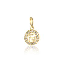 Pingente Religioso Fé Redondo Mini Em Ouro 18k Com Zircônias