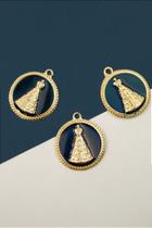 Pingente Religioso Nossa Senhora Aparecida Resinado - 01 Unidade - Ouro 18k Pingente Religioso Nossa Senhora Aparecida Resinado - 01 Unidade - Ouro 18k