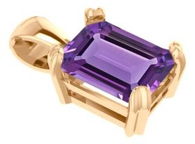 Pingente Retangular Prata 925 Dourada 18k - Ametista