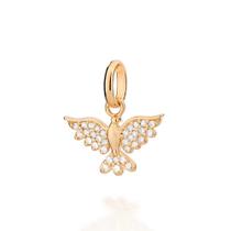 Pingente rommanel banhado ouro 3x 24k 18k e 22k feminino espírito santo cravejado pedra zircônias 542836 Pingente rommanel banhado ouro 3x 24k 18k e 22k feminino espírito santo cravejado pedra zircônias 542836