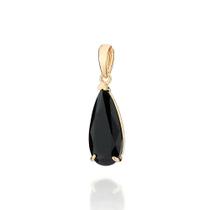Pingente rommanel banhado ouro 3x 24k 18k e 22k feminino pedra cristal gota preto 542887 Pingente rommanel banhado ouro 3x 24k 18k e 22k feminino pedra cristal gota preto 542887