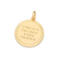 Pingente Rommanel Banhado Ouro Medalha O Senhor É Meu Pastor 542364