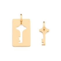 Pingente Rommanel Cara Metade Retangular Com Chave 542405