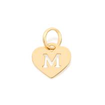 Pingente Rommanel coração com letra folheado a ouro-letra 542392 Pingente Rommanel coração com letra folheado a ouro-letra 542392