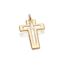 Pingente rommanel cruz banhado a ouro 18k