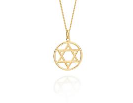 Pingente Rommanel Estrela De Davi Masculino Banhado Ouro 18k