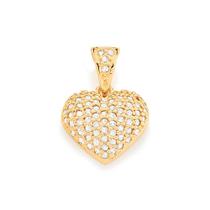 Pingente rommanel feminino banhado ouro 18k coraçâo cravejado pedra zircônia 541515 Pingente rommanel feminino banhado ouro 18k coraçâo cravejado pedra zircônia 541515